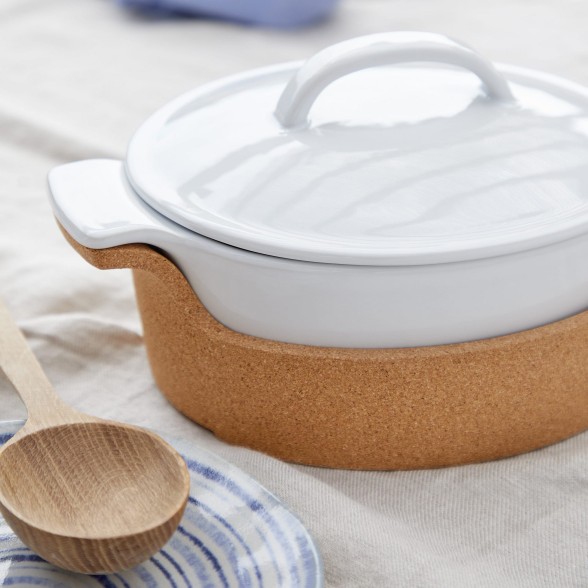 Gift Oval Covered Casserole with Cork Tray Ensemble by Casafina